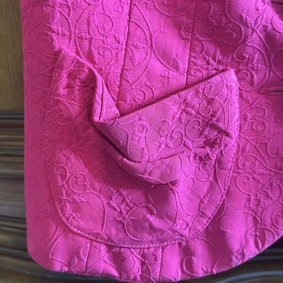 Nanette Lepore Fuchsia Short Cap Sleeve Blazer Vintage Beautiful detail Size 6 - Picture 8 of 11